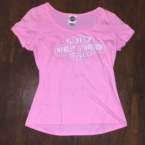 Large pink Harley Davidson shirt